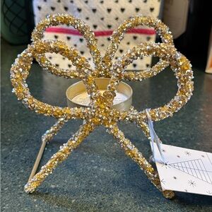 34th & Pine Gold Bow Tea Light Holder NWT